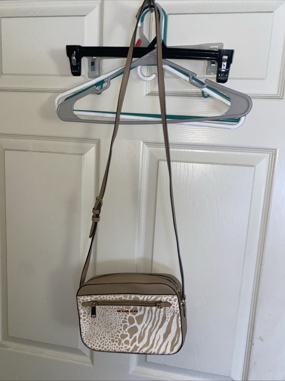 michael kors camel print crossbody small